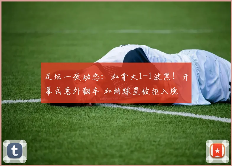 足坛一夜动态:加拿大1-1波黑!开幕式意外翻车 加纳球星被拒入境
